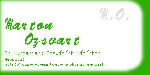 marton ozsvart business card